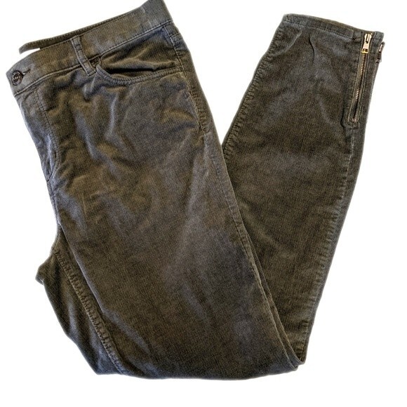 LOFT (made and loved LOFT) olive green modern skinny corduroy pants 10 - Picture 1 of 6